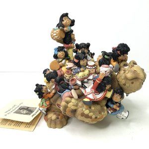 Tortoise Ride 1999 Whimsical Art Jack Graham Storyteller Kids on Turtle Figurine